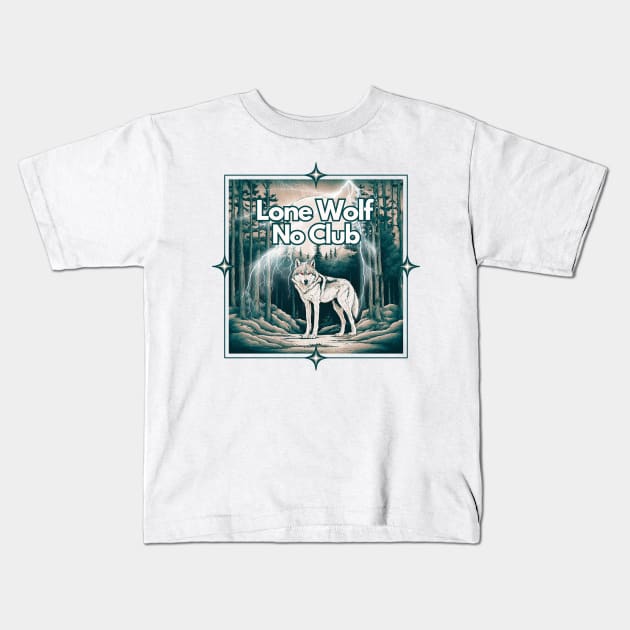 Lone wolf no club Kids T-Shirt by Zimny Drań